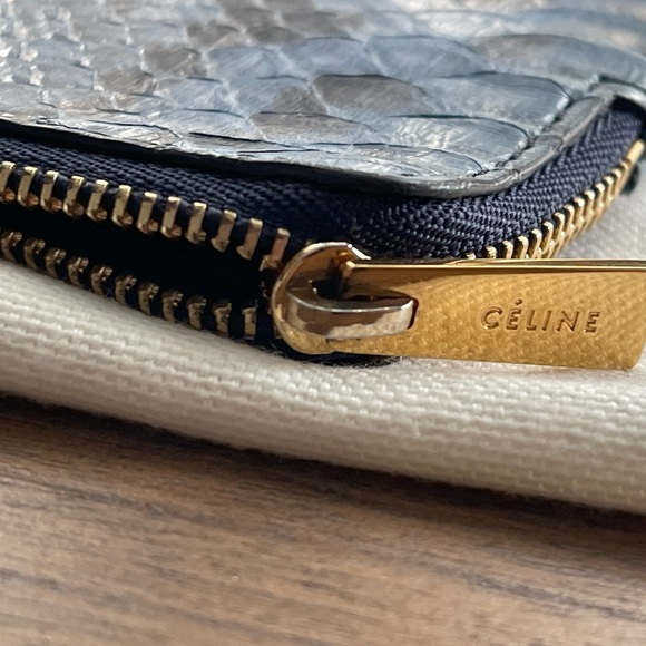 Celine calf skin python black clutch bag with dust bag - Picture 5 of 9